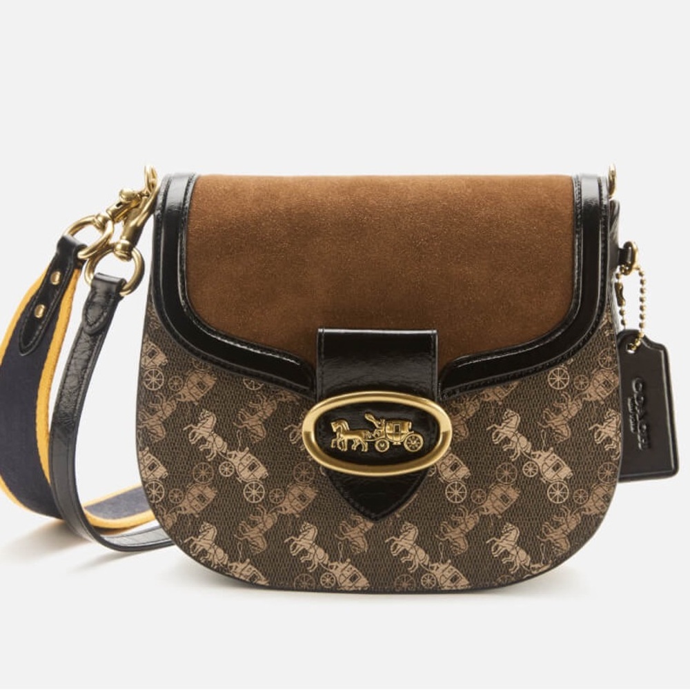 Coach Kat Saddle Bag 20 with Horse and Carriage print - Picture 12 of 15